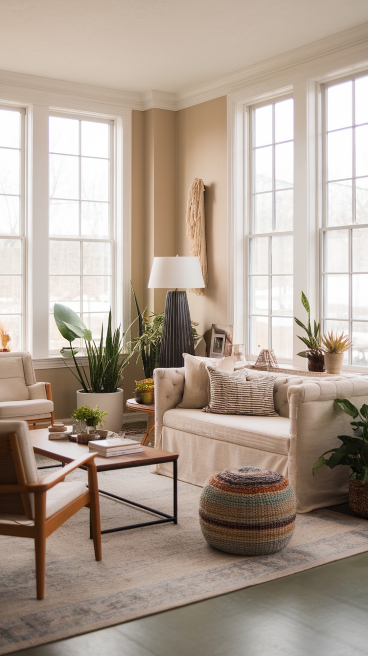 Warm Minimalism: An Eclectic Sanctuary of Style and Serenity