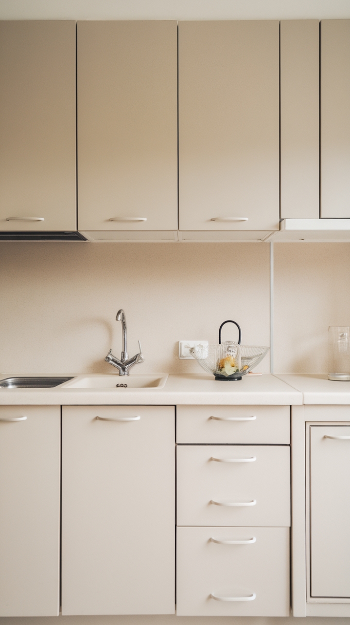 Embracing Elegance: Sleek Scandinavian-Inspired Kitchen with Streamlined Cabinets