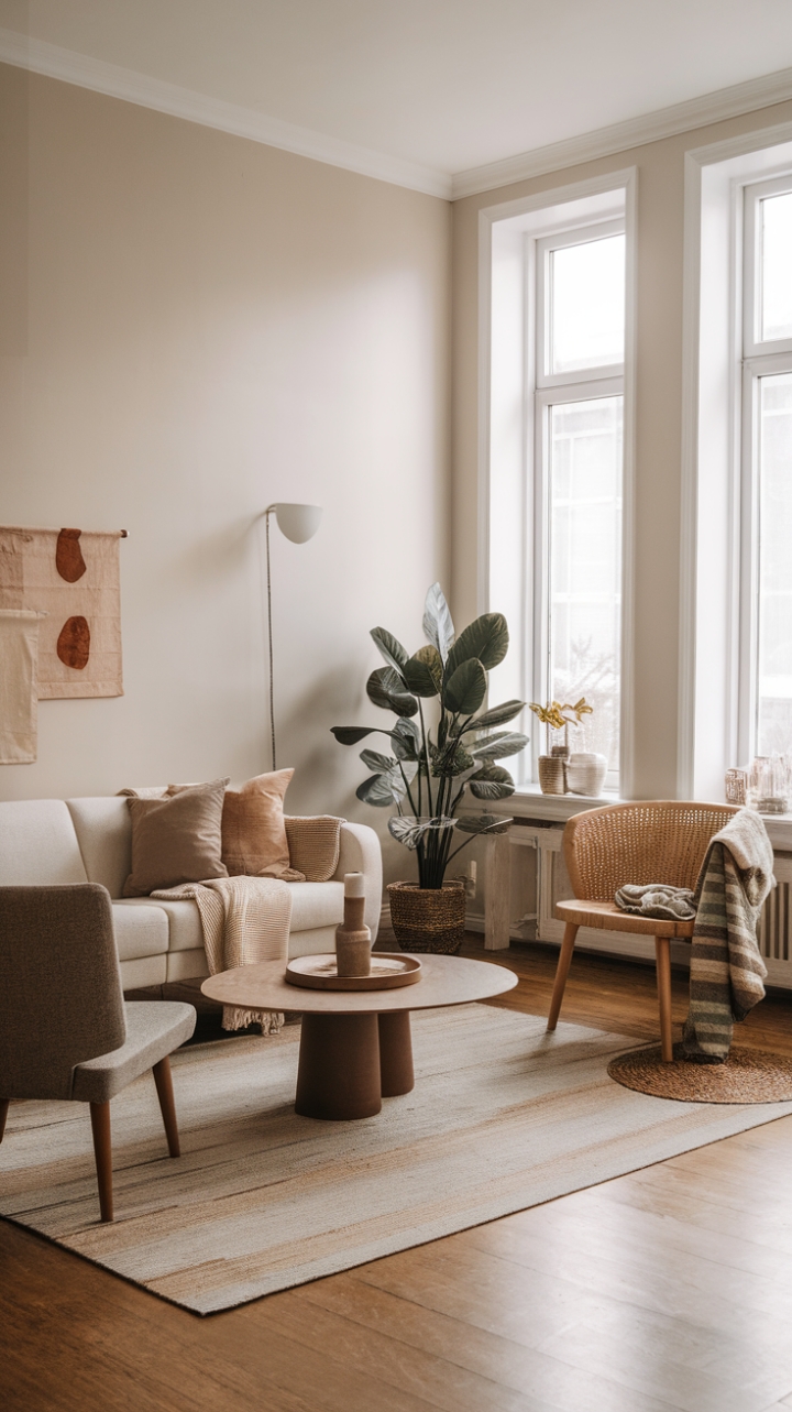 Serene Boho-Scandinavian Living Room Retreat