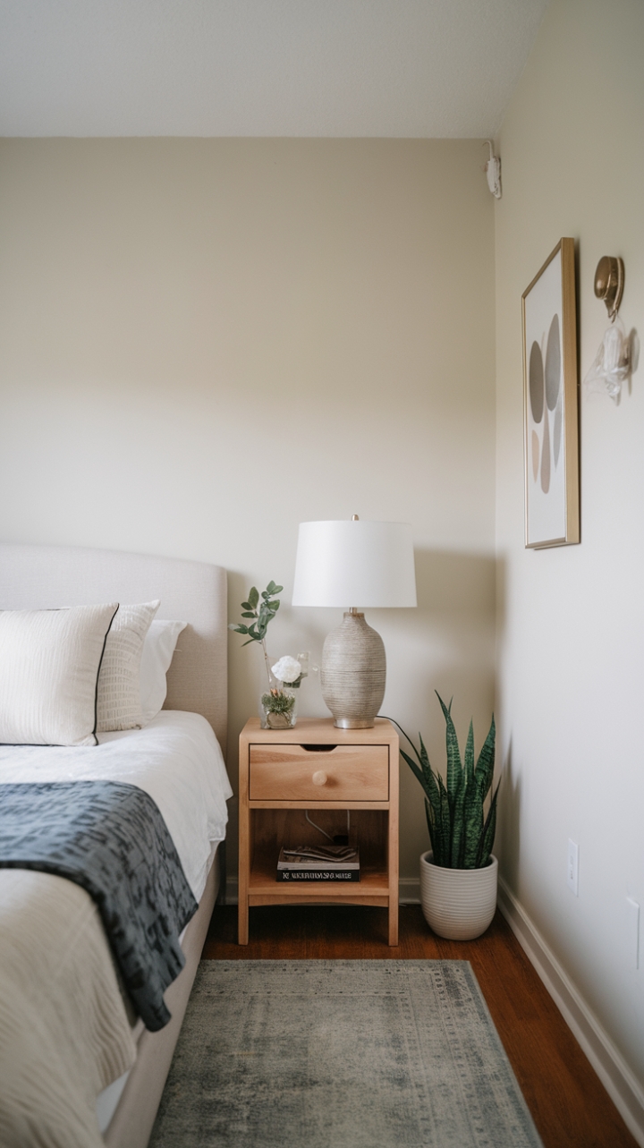 The Art of Simplicity: A Compact Bedroom's Thoughtful Balance
