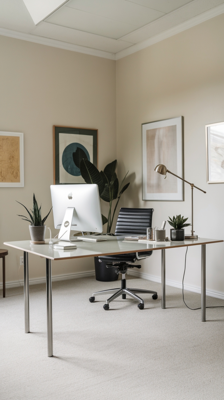Serene Minimalist Workspace: Elegance Meets Functionality