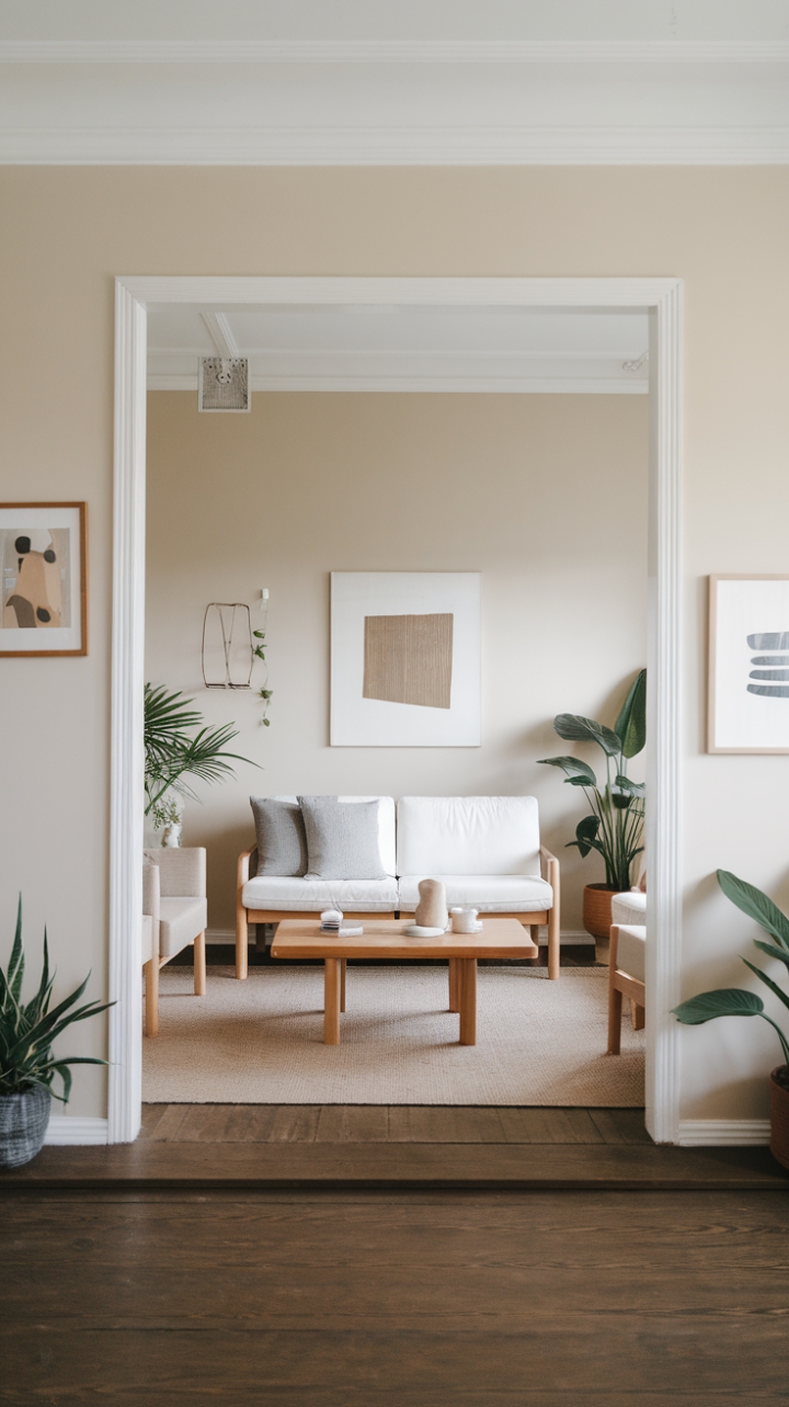 Serene Scandinavian Sanctuary: Minimalist Elegance with Natural Touches