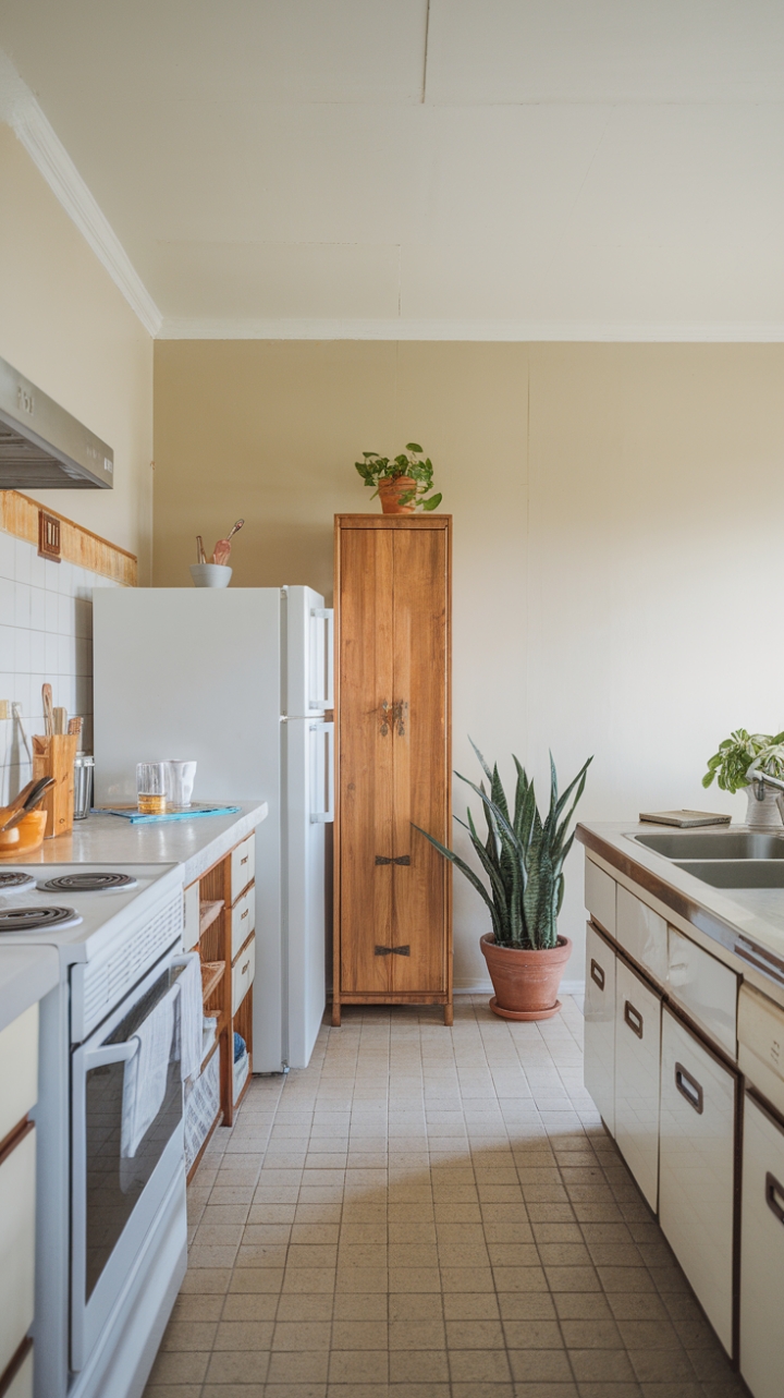 Serene Minimalist Kitchen with Warm Natural Accents
