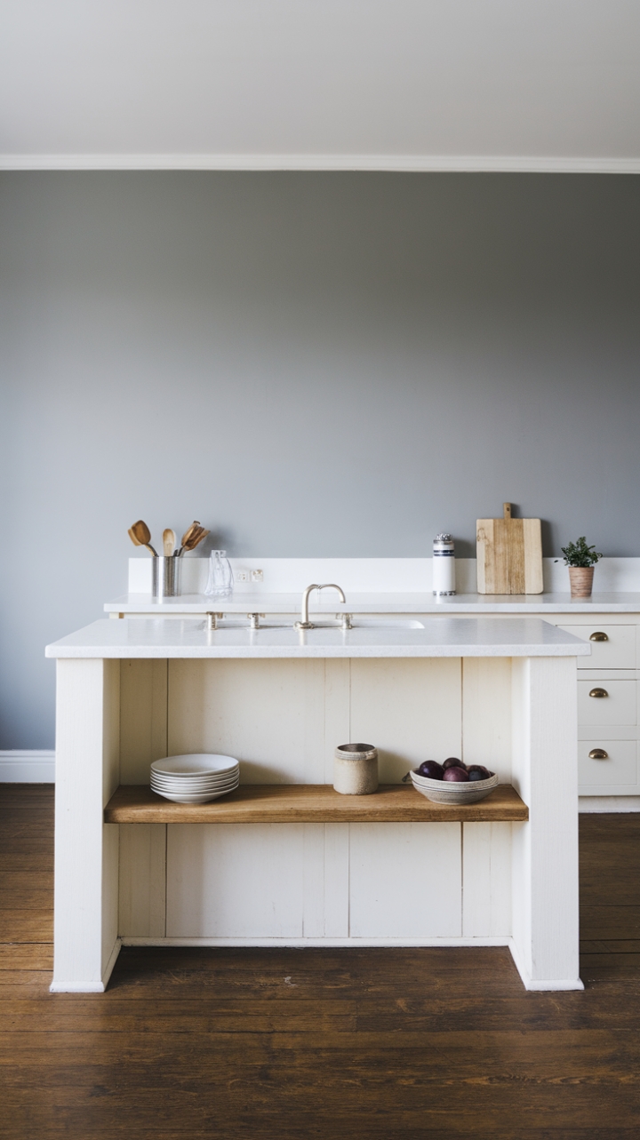 Minimalist Elegance: A Modern Kitchen with Warm Wooden Touches