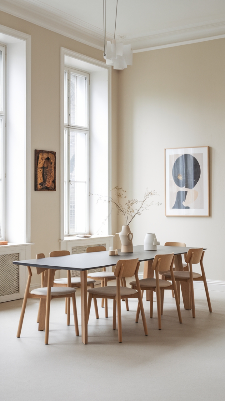 Serene Scandinavian Dining Retreat with Natural Light