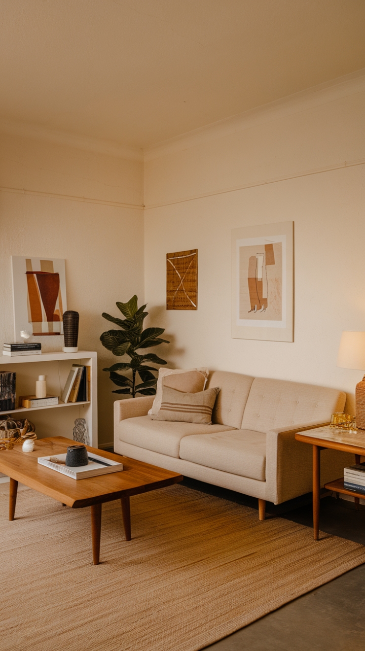 Harmonious Living: A Neutral Sanctuary of Organic Textures and Art
