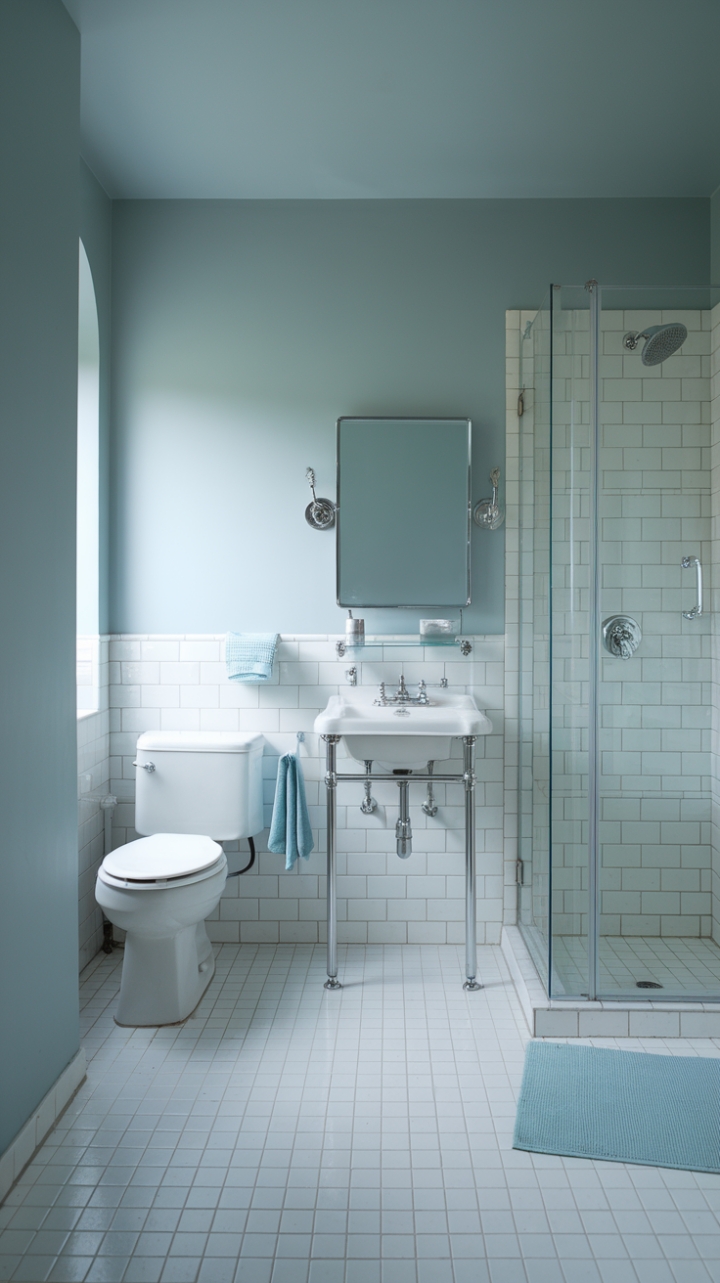 Tranquil Retreat: Streamlined Design with Subtle Blue Touches