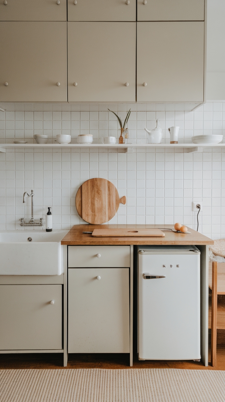 Embracing Clean Lines and Cozy Wooden Accents in a Modern Scandinavian Kitchen