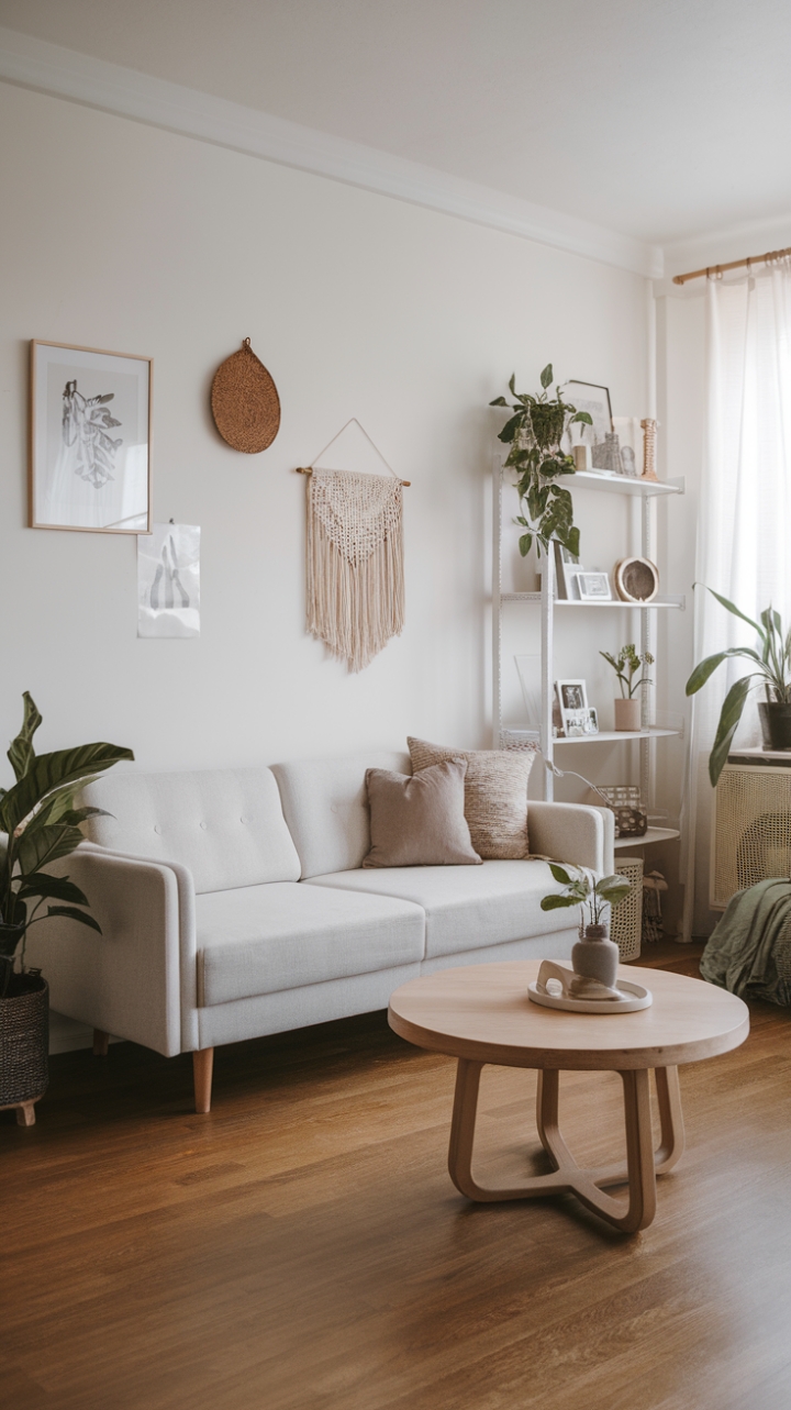 Serene Boho Living Room: Effortless Elegance and Calm