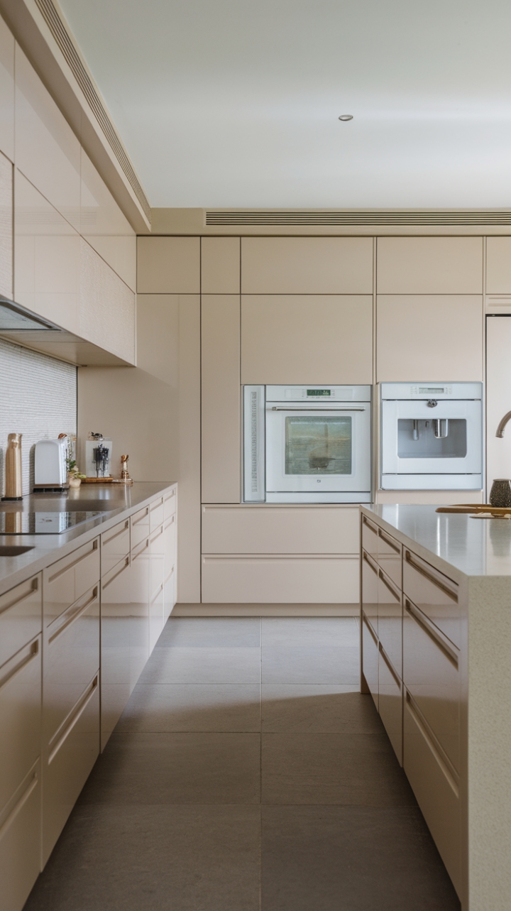 Sleek Modern Kitchen: Seamless Design Meets Textured Elegance