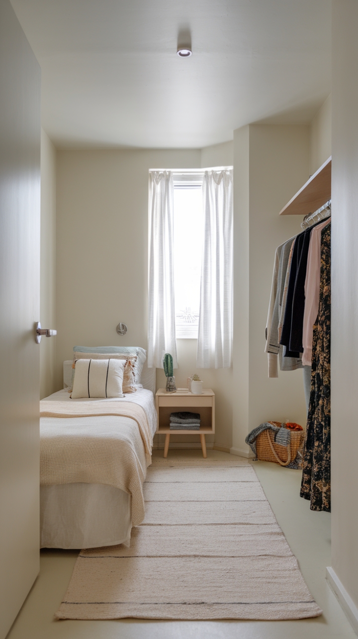 Serene Minimalist Sanctuary: Embracing Calm with White Walls and Neutral Elegance