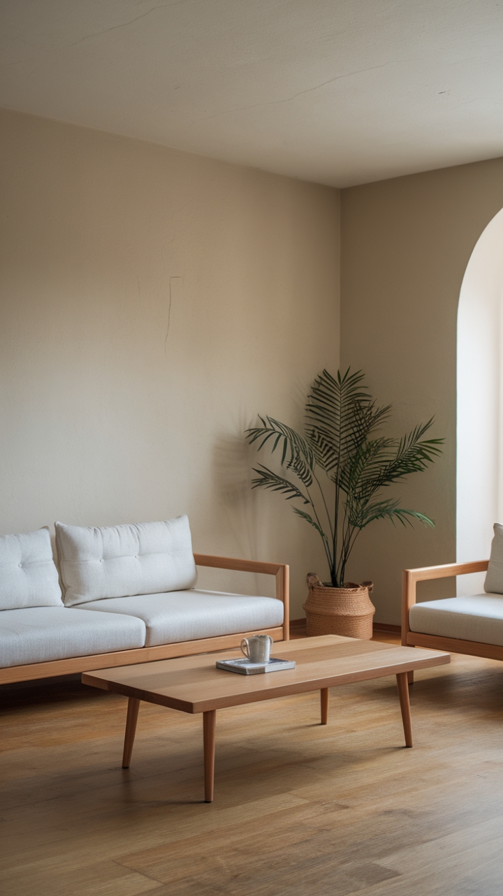 Timeless Tranquility: A Minimalist Living Room with Understated Charm
