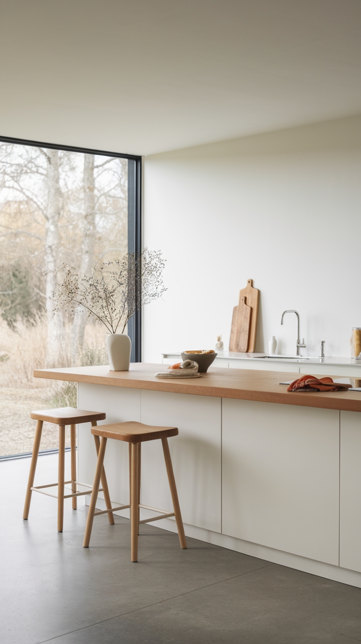 Minimalist Elegance: A Bright White and Wood Kitchen Sanctuary
