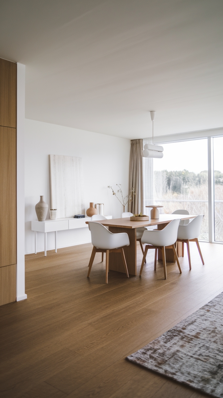 Serene Scandinavian Dining Retreat with Natural Light