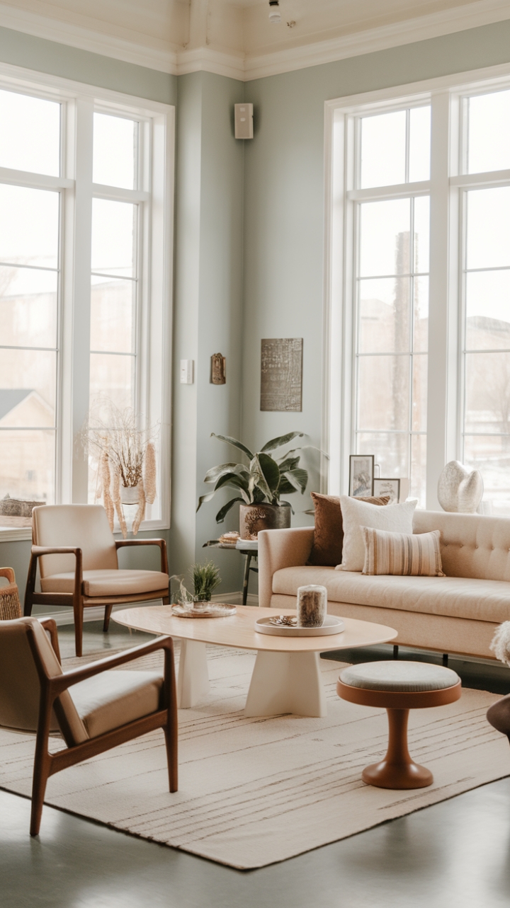 Serene Minimalist Living: Warm Tones and Natural Elegance