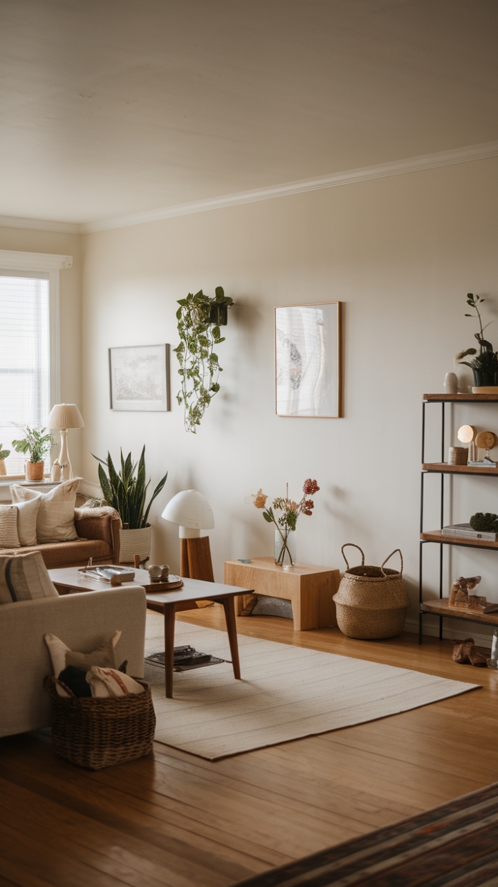 Serene Minimalist Living Room: Warm, Elegant, and Inviting