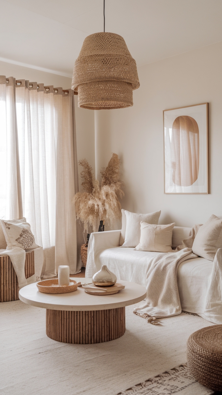 Scandinavian Serenity: Modern Boho Elegance in Neutral Tones