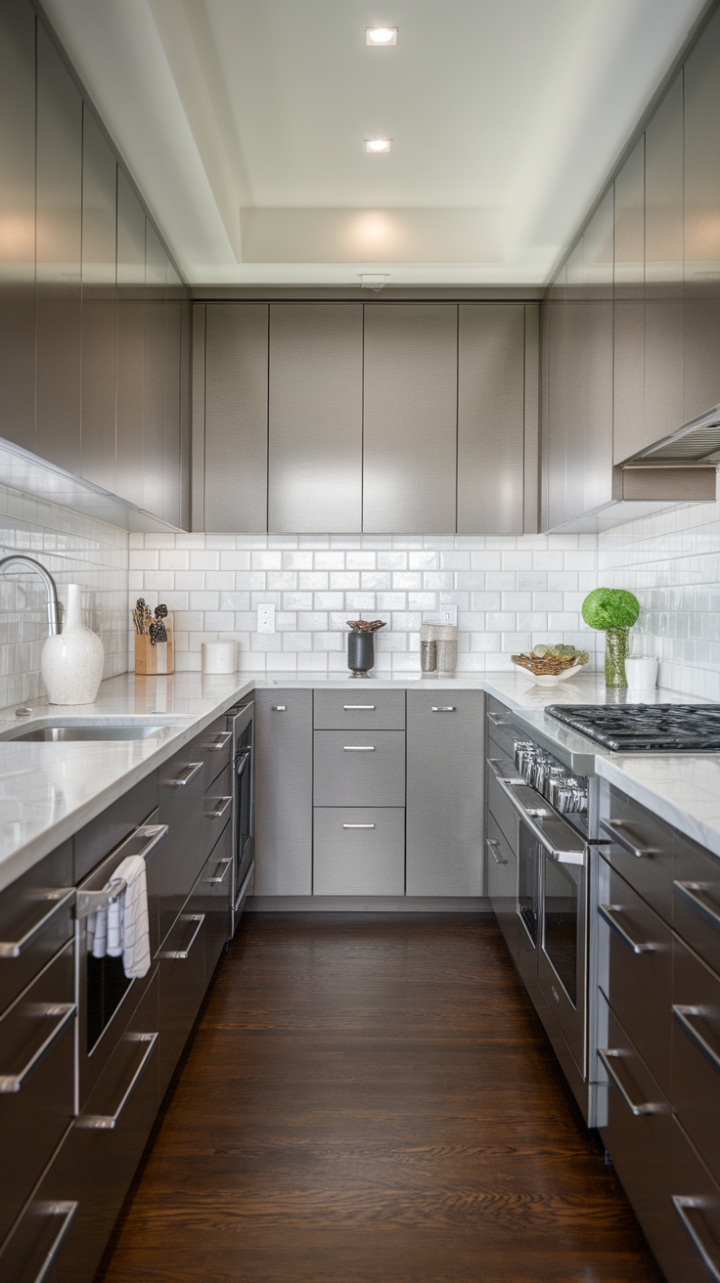 Timeless Sophistication in a White Marble and Dark Wood Sanctuary