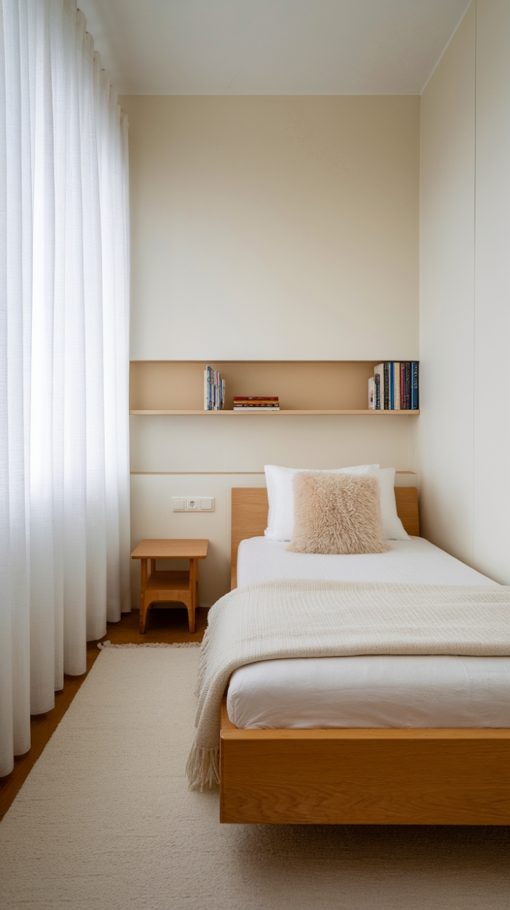 Serene White Haven: Minimalist Retreat with Natural Elegance