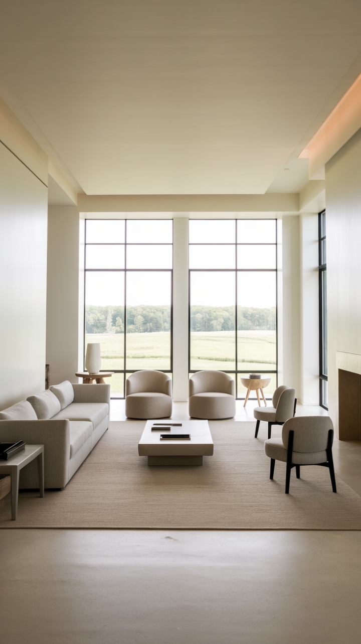 Serene Monochrome: A Modern Oasis of Light and Texture