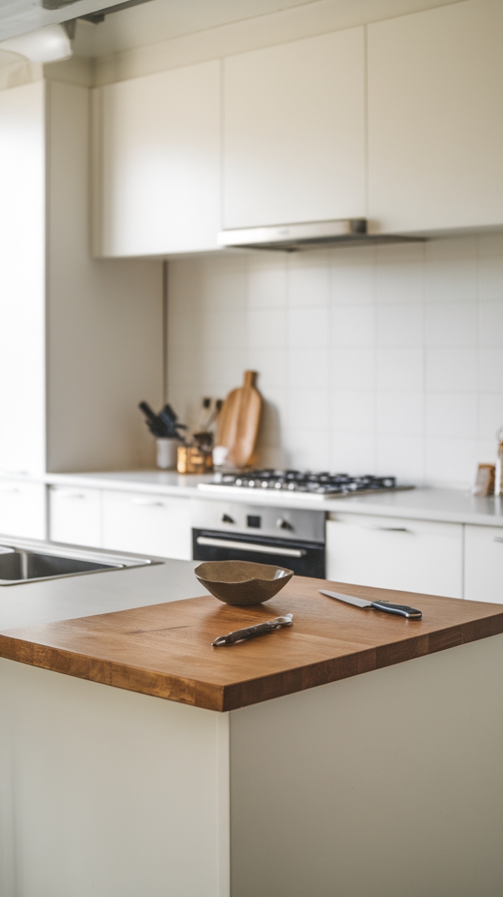 Minimalist Kitchen Oasis with Subtle Accents