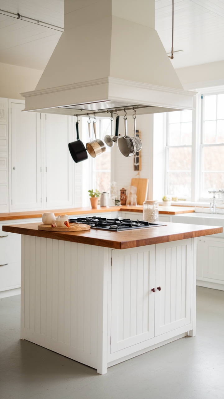 Warm Wood and White Elegance: A Minimalist Kitchen Oasis