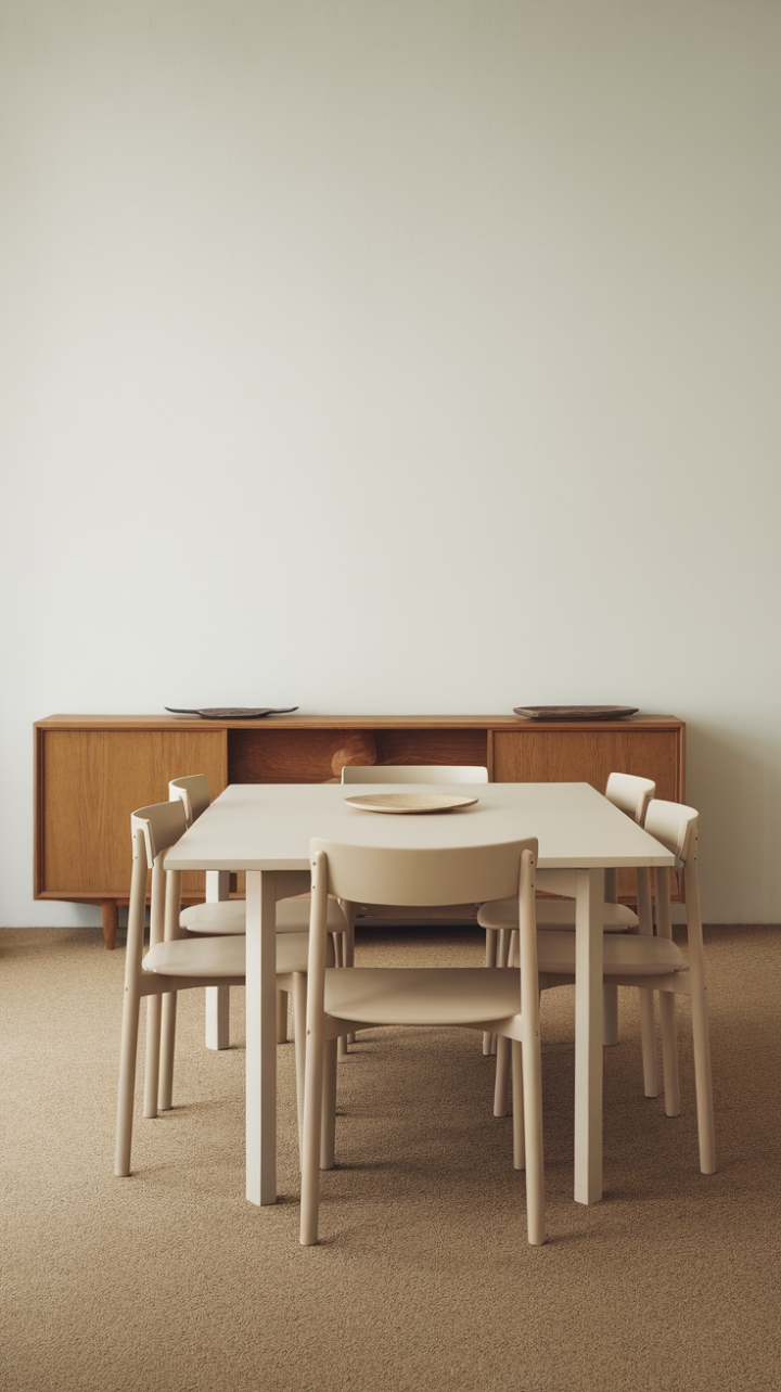 Elegant Beige and Wood Accents for a Calm, Cohesive Space
