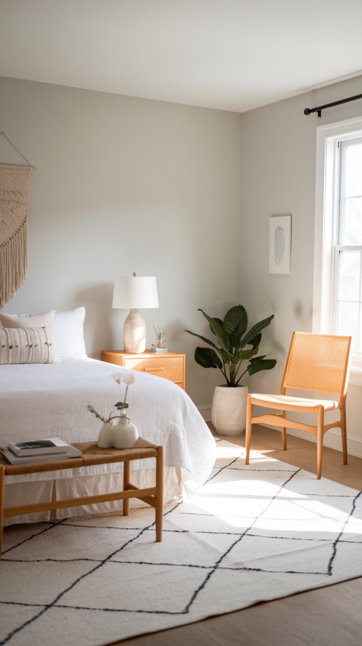 Tranquil Retreat: Soft Grey Hues and Thoughtful Decor for a Perfect Rest