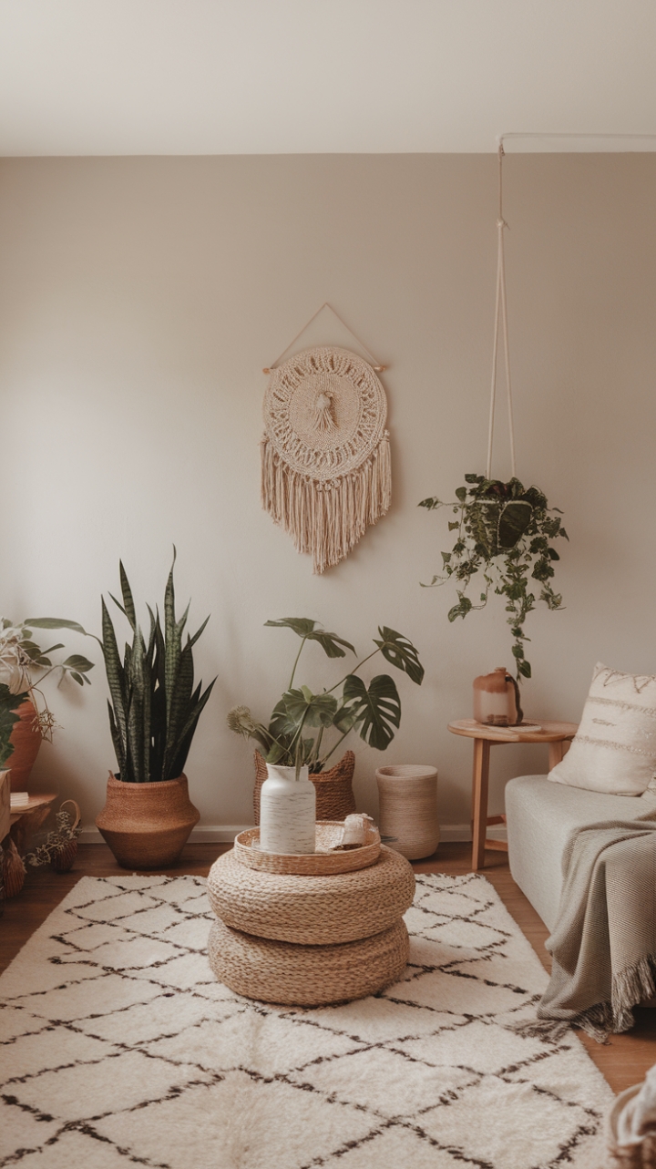 Tranquil Neutral Tones Meet Modern Boho Elegance