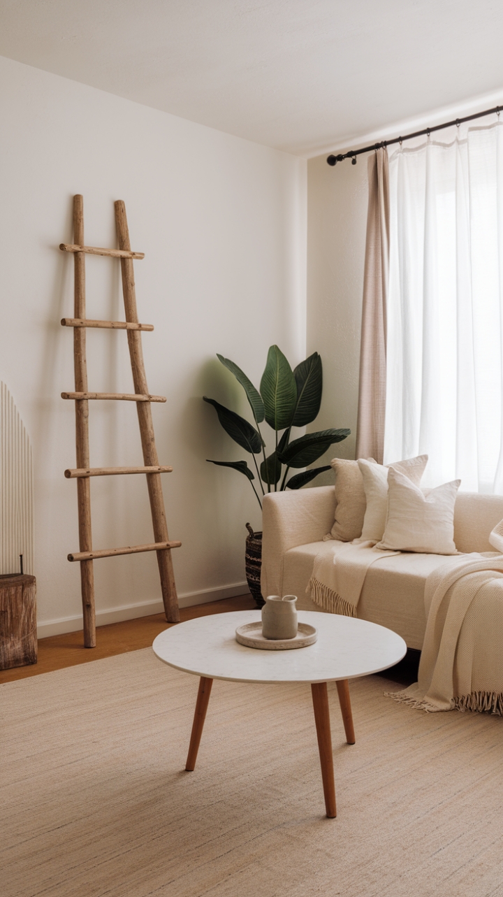 Rustic Elegance: Warmth and Character in a Neutral-Designed Space