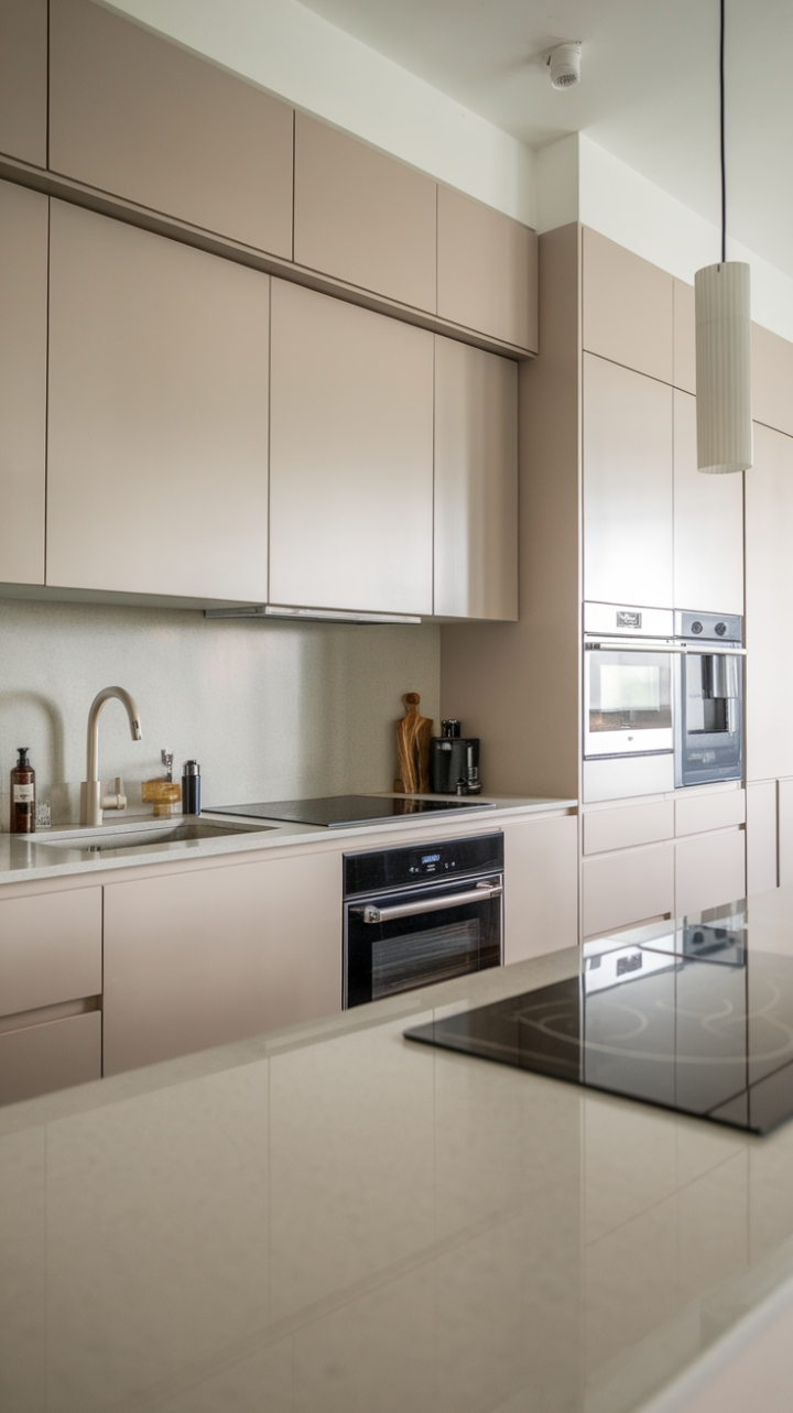 Bright, Airy Contemporary Culinary Space with Integrated Appliances