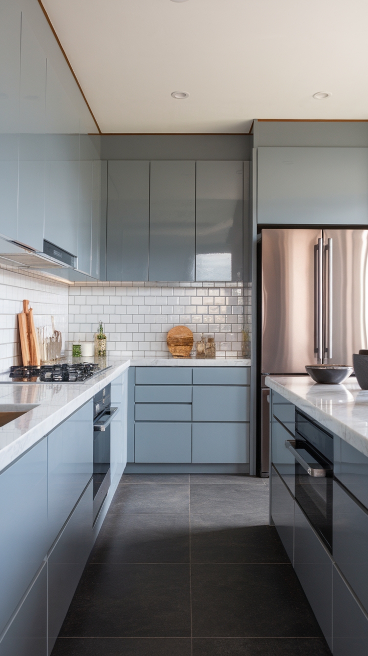 Minimalist Sophistication in Soft Grey and White Marble