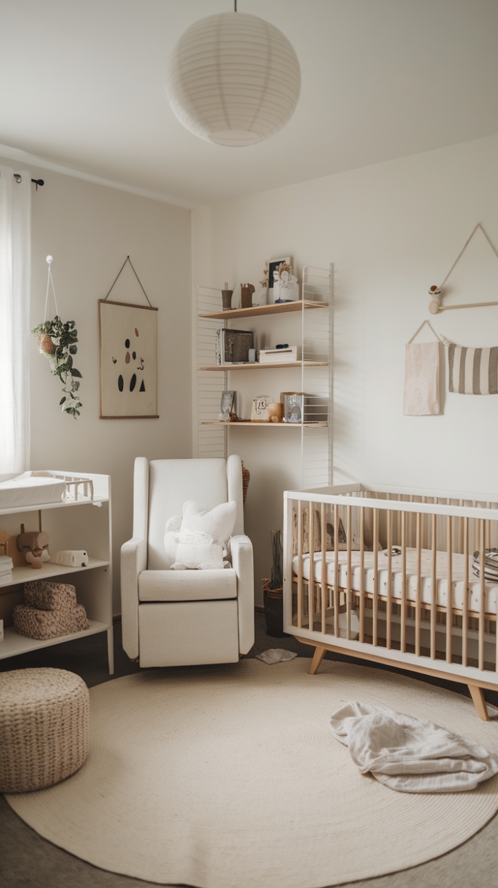 Tranquil Modern Nursery Design with Clean Lines and Neutral Tones