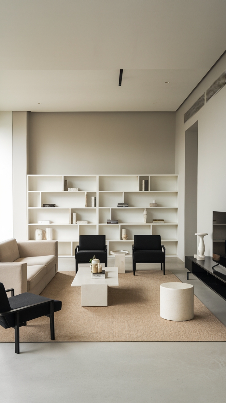 Serene Sophistication: A Minimalist Living Room Masterpiece