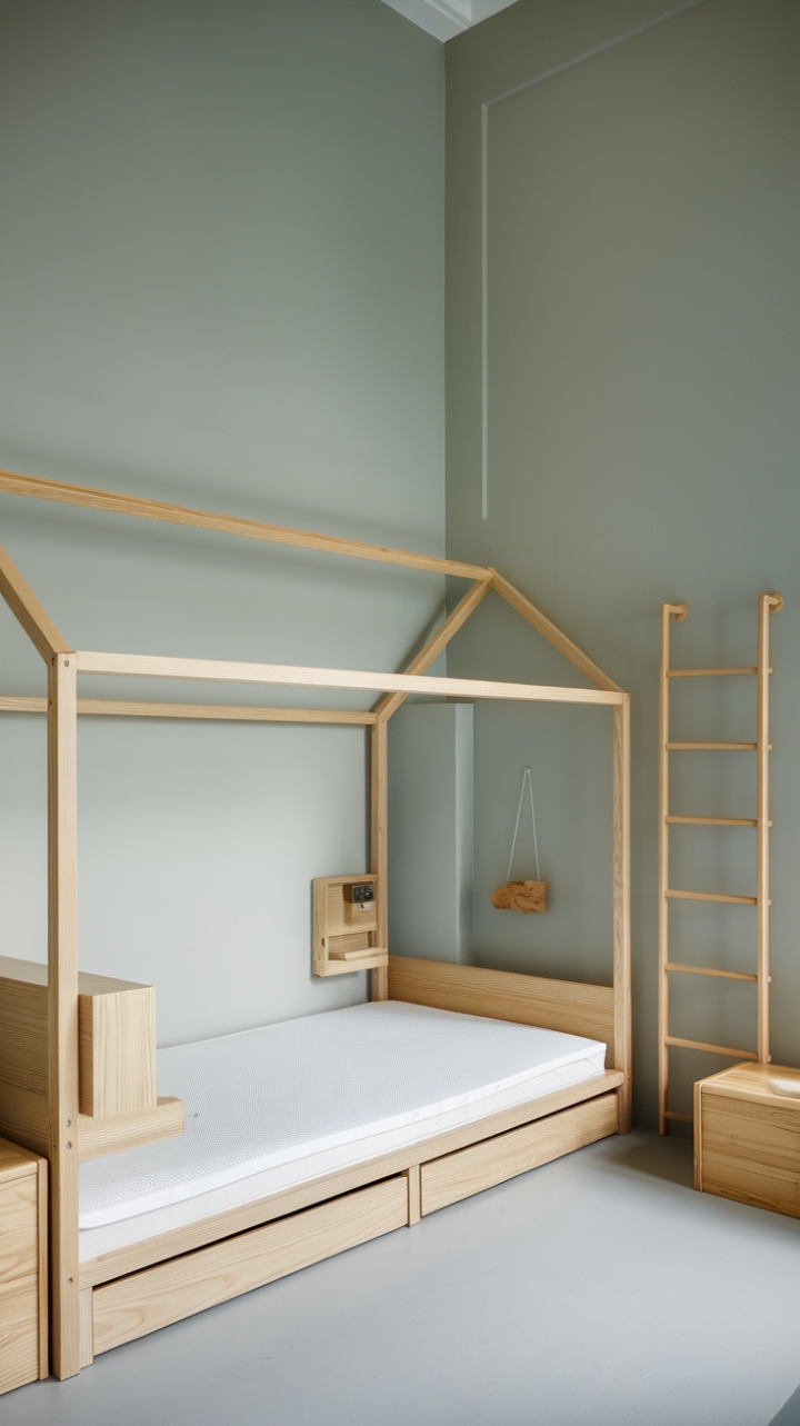 Elegant Wooden Serenity: A Calm, Clutter-Free Nursery