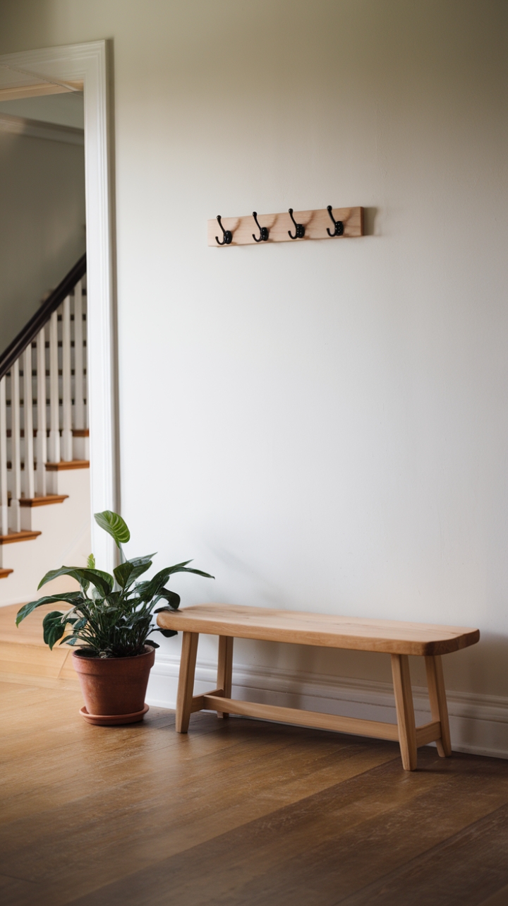 Serene Entryway: Minimalist Warmth and Natural Elegance