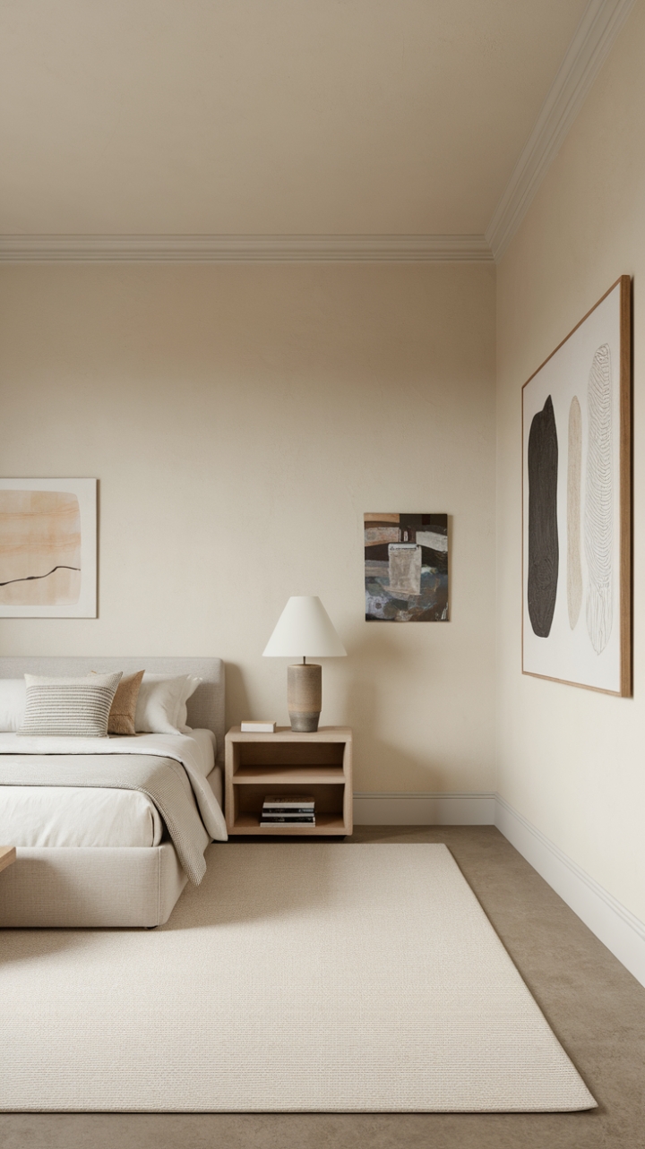 Effortless Sophistication: Neutral Tones and Minimalist Decor Define a Stylish Home